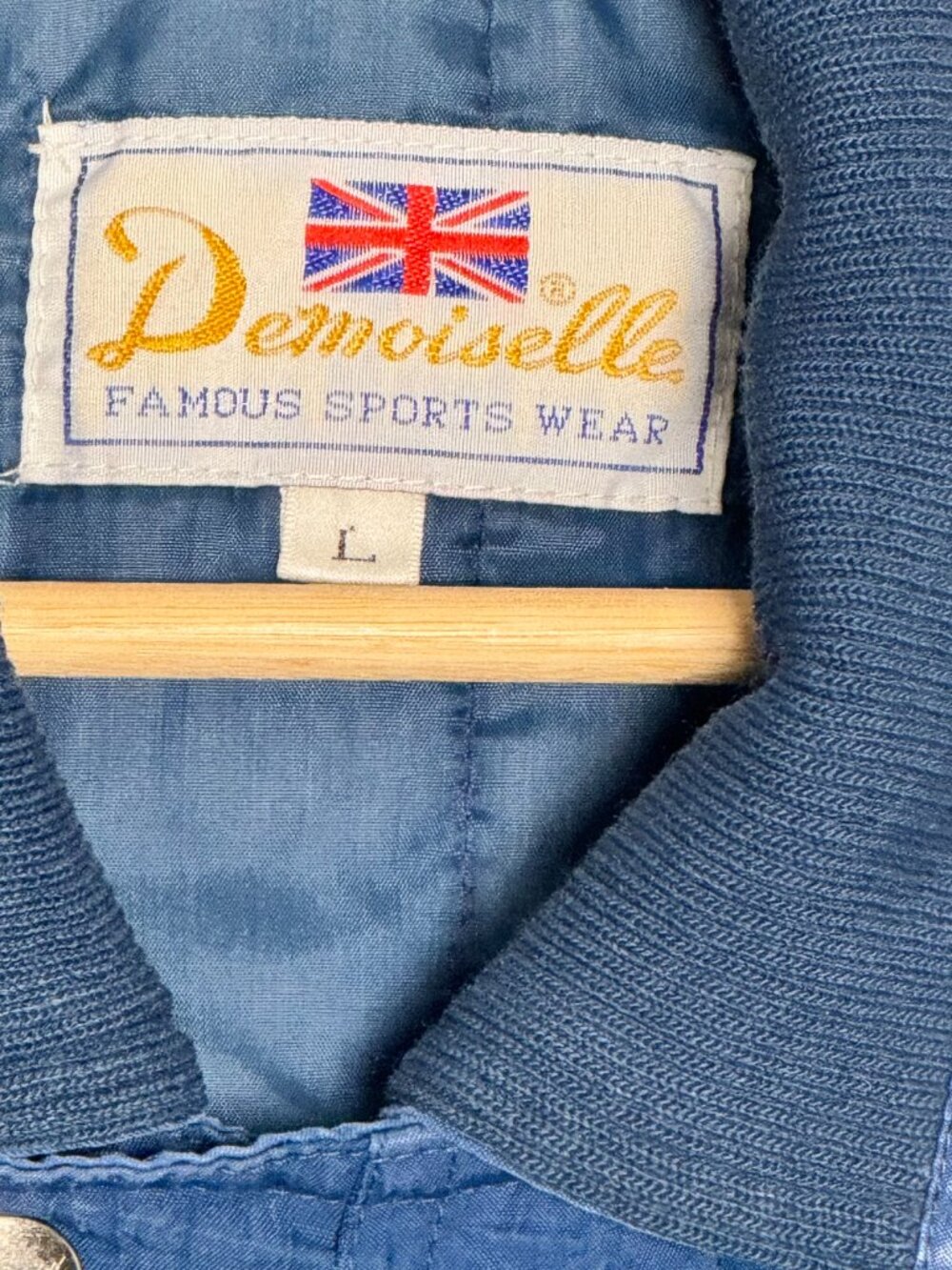 Vintage Demoiselle Famous Sports Wear Utility Full Zip Blue Vest Sz L - Picture 6 of 8